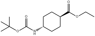 trans ethyl 4-((tert-butoxycarbonyl)aMino)cyclohexanecarboxylate Structure