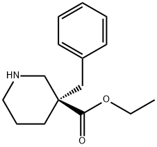 甲基(3R)-3-苄基-3-哌啶羧酸 结构式