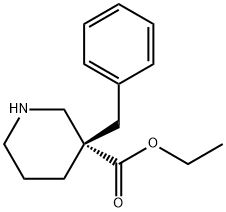 甲基(3S)-3-苄基-3-哌啶羧酸 结构式