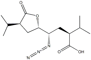 2-Furanbutanoic acid, γ-azidotetrahydro-α,4-bis(1-Methylethyl)-5-oxo-, (αS, γS,2S,4S)- Struktur