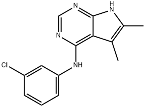 1H-Pyrrolo[2,3-d]pyriMidin-4-aMine, N-(3-chlorophenyl)-5,6-diMethyl-, 173458-56-5, 结构式
