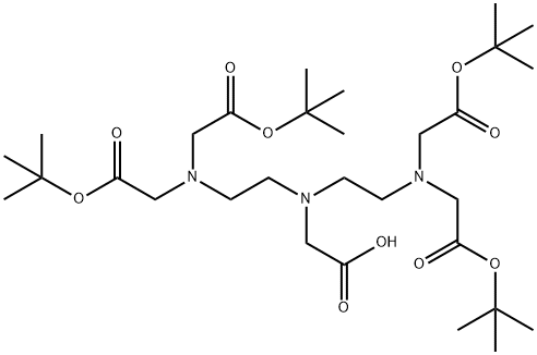 12-オキサ-3,6,9-トリアザテトラデカン酸, 6-(カルボキシメチル)-3,9-ビス[2-(1,1-ジメチルエトキシ)-2-オキソエチル]-13,13-ジメチル-11-オキソ-, 1-(1,1-ジメチルエチル)エステル 化学構造式