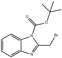 2-(ブロモメチル)-1H-ベンズイミダゾール-1-カルボン酸TERT-ブチル 化学構造式