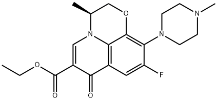 Levofloxacin Related Compound C (25 mg) ((S)-ethyl 9-fluoro-2,3-dihydro-3-methyl-10-(4-methyl-1-piperazinyl)-7-oxo-7H-pyrido[1,2,3-de]-1,4-benzoxazine-6-carboxylate) Struktur