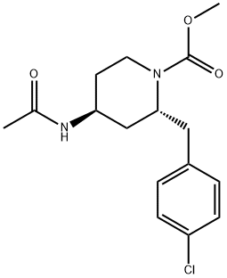 1-Piperidinecarboxylic acid, 4-(acetylaMino)-2-[(4-chlorophenyl)Methyl]-, Methyl ester, trans- (9CI)|(2R,4S)-4-乙酰氨基-2-(4-氯苄基)哌啶-1-羧酸甲酯