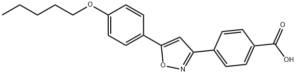 4-(5-{4-[(ペント-1-イル)オキシ]フェニル}イソオキサゾール-3-イル)安息香酸 化学構造式