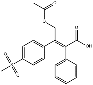 4-乙酰基-3-(4-甲磺酰基)苯基-2-苄基-2-烯乌苏酸, 179174-79-9, 结构式
