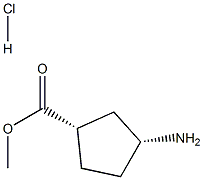 (1S,3R)-3-氨基环戊烷甲酸甲酯盐酸盐 结构式
