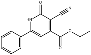 Ethyl 3-cyano-2-oxo-6-phenyl-1,2-dihydropyridine-4-carboxylate 化学構造式
