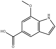 7-甲氧基-1H-吲哚-5-羧酸 结构式