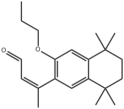 (Z)-3-(5,5,8,8-四甲基-3-丙氧基-5,6,7,8-四氢萘-2-基)丁-2-烯醛 结构式