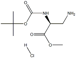 3-氨基-N-BOC-L-丙氨酸甲酯盐酸盐, 181228-33-1, 结构式
