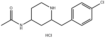 AcetaMide, N-[2-[(4-chlorophenyl)Methyl]-4-piperidinyl]-, Monohydrochloride, trans- (9CI) 化学構造式