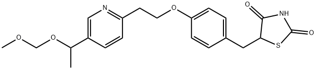 5-(4-(2-(5-(1-(MethoxyMethoxy)ethyl)pyridin-2-yl)ethoxy)benzyl)thiazolidine-2,4-dione Struktur