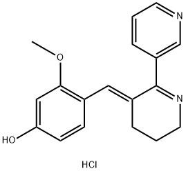 (E)-3-Methoxy-4-((2-(pyridin-3-yl)-5,6-dihydropyridin-3(4H)-ylidene)Methyl)phenol dihydrochloride 结构式