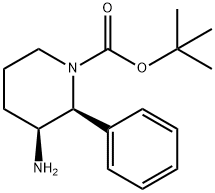 Cis-tert-butyl 3-aMino-2-phenylpiperidine-1-carboxylate 化学構造式