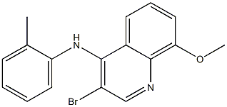 3-BroMo-8-Methoxy-N-(o-tolyl)quinolin-4-aMine,189568-58-9,结构式