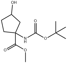 1 - (Boc-aMino) -3 - hydroxy-cyclopentane carboxylic acid Methyl ester Struktur