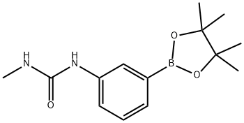 1-メチル-3-(3-(4,4,5,5-テトラメチル-1,3,2-ジオキサボロラン-2-イル)フェニル)尿素 化学構造式