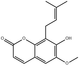 8-(二甲基烯丙基)-7-羟基-6-甲氧基香豆素,19397-28-5,结构式