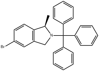 (1R)-5-溴-1-甲基-2-三苯甲基-2,3-二氢-1H-异吲哚 结构式