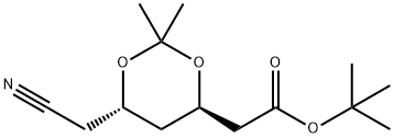(4R,6S)-氰甲基-2,2-二甲基-1,3-二氧六环-4-乙酸叔丁酯 结构式