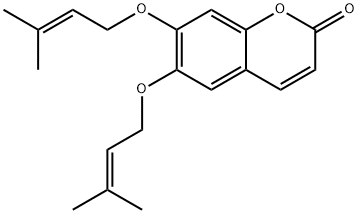 6,7-Bis[(3-methyl-2-buten-1-yl)oxy]-2H-1-benzopyran-2-one Struktur