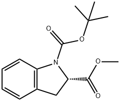 1H-Indole-1,2-dicarboxylic acid, 2,3-dihydro-, 1-(1,1-diMethylethyl) 2-Methyl ester, (2S)- Structure