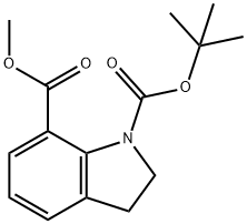 1-BOC-吲哚啉-7-羧酸甲酯, 197460-40-5, 结构式