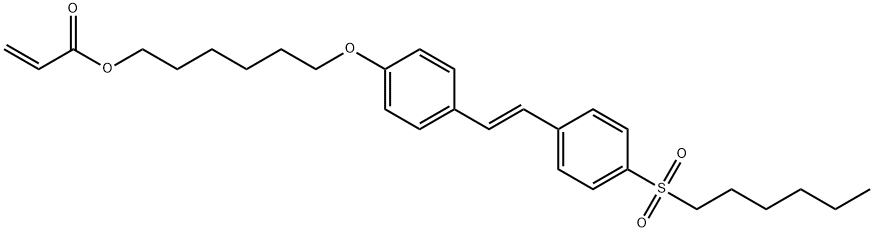 2-Propenoic acid, 6-[4-[2-[4-(hexylsulfonyl)phenyl]ethenyl]phenoxy]hexyl ester, (E)- 化学構造式