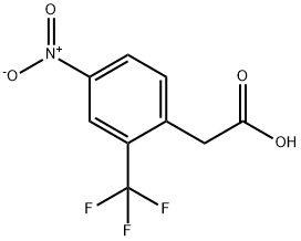 4-ニトロ-2-(トリフルオロメチル)フェニル酢酸 化学構造式