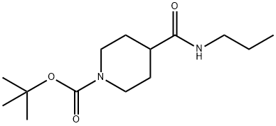 4-(丙基氨基甲酰基)哌啶-1-羧酸叔丁酯 结构式