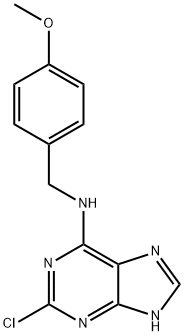9H-Purin-6-aMine, 2-chloro-N-[(4-Methoxyphenyl)Methyl]- Structure
