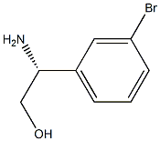 (2R)-2-アミノ-2-(3-ブロモフェニル)エタン-1-オール 化学構造式