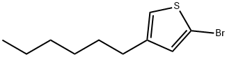 2-ブロモ-4-ヘキシルチオフェン 化学構造式