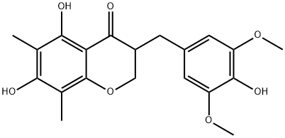 5,7-Dihydroxy-3-(4-hydroxy-3,5-
diMethoxybenzyl)-6,8-diMethylchroMan-4-one Structure