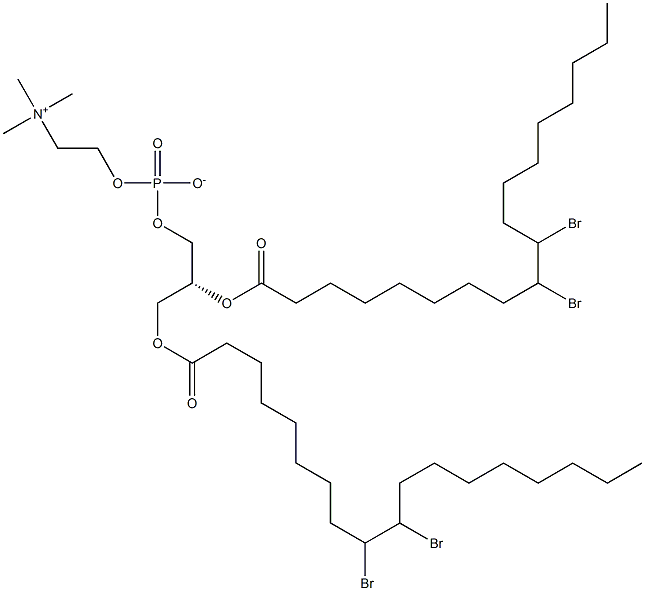 1,2-DI-(9,10-DIBROMO)STEAROYL-SN-GLYCERO-3-PHOSPHOCHOLINE;18:0 (9;10DIBROMO) PC, 217075-01-9, 结构式