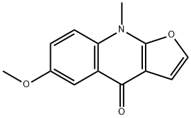 6-甲氧基-9-甲基呋喃并[2,3-B]喹啉-4(9H)-酮, 2181-84-2, 结构式