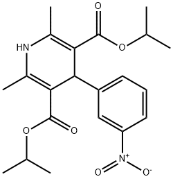 1,4-Dihydro-2,6-dimethyl-4-(3-nitrophenyl)-3,5-pyridinedicarboxylic acid bis(1-methylethyl) ester Struktur