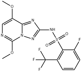 N-(5,8-DIMETHOXY-[1,2,4]TRIAZOLO[1,5-C]PYRIMIDIN-2-YL)-2-FLUORO-6-(TRIFLUOROMETHYL)BENZENESULFONAMIDE,219713-41-4,结构式