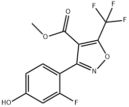 3-(2-Fluoro-4-hydroxyphenyl)-5-(trifluoroMethyl)-4-Isoxazolecarboxylic Acid Methyl Ester, 219939-04-5, 结构式