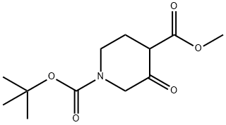3-オキソピペリジン-1,4-ニカルボン酸1-TERT-ブチル4-メチル 化学構造式