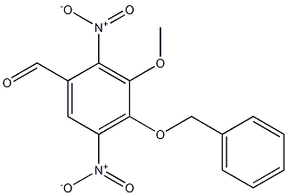 4-(Benzyloxy)-3-Methoxy-2,5-dinitrobenzaldehyde 化学構造式