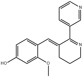 (E)-3-Methoxy-4-((2-(pyridin-3-yl)-5,6-dihydropyridin-3(4H)-ylidene)Methyl)phenol Struktur