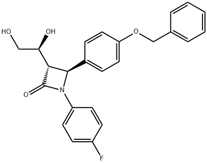 (3S,4S)-4-(4-(Benzyloxy)phenyl)-3-((S)-1,2-dihydroxyethyl)-1-(4-fluorophenyl)azetidin-2-one Struktur