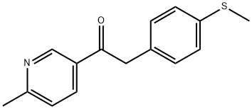 1-(6-メチルピリジン-3-イル)-2-[4-(メチルチオ)フェニル]エタノン 化学構造式