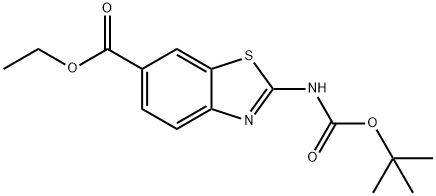 2-((叔丁氧基羰基)氨基)苯并[D]噻唑-6-甲酸乙酯,225525-49-5,结构式