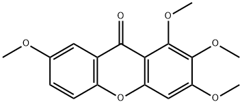 1,2,3,7-テトラメトキシキサントン 化学構造式