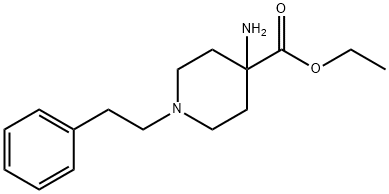 Ethyl 4-aMino-1-phenethylpiperidine-4-carboxylate 化学構造式