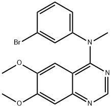 N-(3-ブロモフェニル)-6,7-ジメトキシ-N-メチルキナゾリン-4-アミン 化学構造式